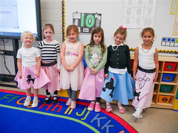 Students dressed up for the 50th day of school.